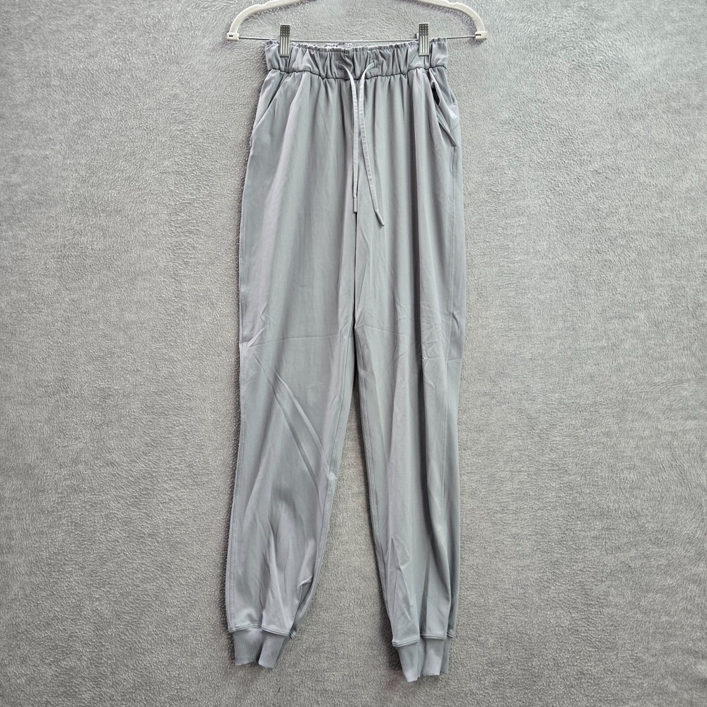 Lululemon Women Activewear Pants 2 Gray Keep Moving Jogger High Rise Drawstring - Picture 1 of 12